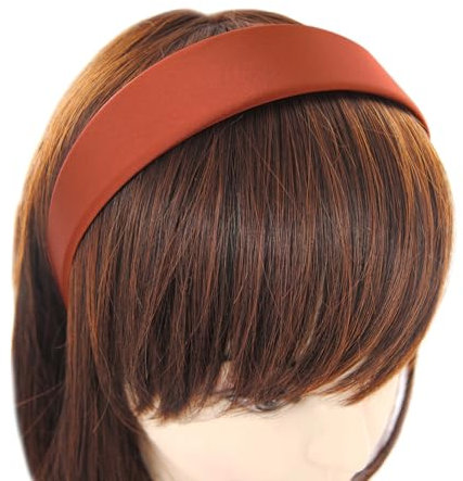 axy Breiter Haarreif mit Satin bezogen Haarband Vintage Klassik-Look Hairband Stirnband HRK1 (Erdorange)