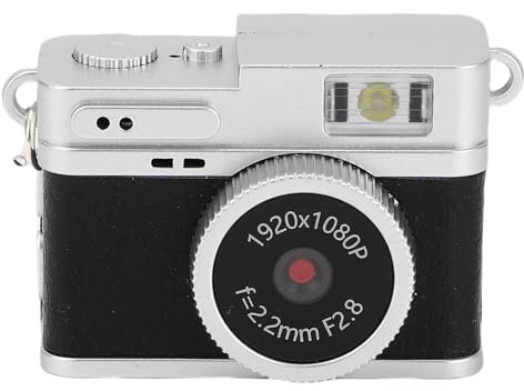 Dpofirs Mini Fotocamera del Portachiavi, Fotocamera retrò 1080p, Fotocamera Digitale Vintage, Videocamera Fotografica Portatile, per i Principianti degli Adolescenti di Studio di Viaggio