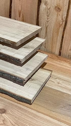 Schwartenbrett Eiche Brett Bohle unbesäumt rustikal Deko Zaun Retro 40 cm Länge