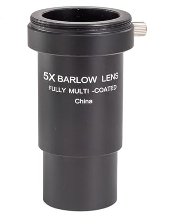 Telescope Accessories Metal 2X3X/5X Extender Telescope Double Universal Lens To Contact 1.25 Inches 31.7mm Eyepiece(5X Barlow Lens)