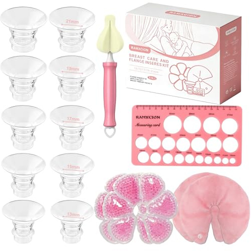 Kit Insert De Bride Allaitement Multi-Tailles 13/15/17/19/21mm | Flange Réducteur Silicone, Coussinet De Gel Chaud Froid Réutilisable, Set Complet Confort, Pour Nouvelle Maman