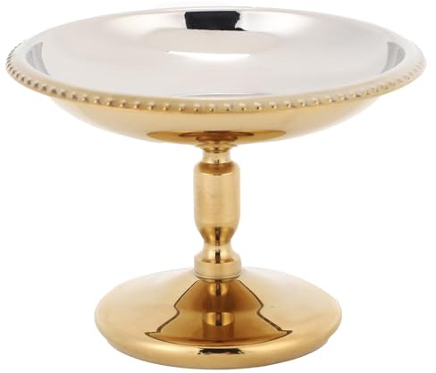 Cryfokt Plat de Service sur Pieds en Acier Inoxydable, pour Salade de Crème Glacée, Pouding aux Fruits, Conception Stable, pour Tables de Desserts de Mariage