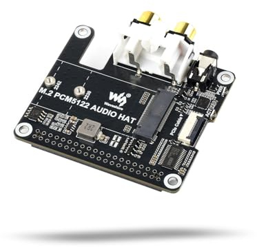 LUCKFOX M.2 NVMe Audio HAT for Raspberry Pi 5, with PCM5122 DAC & 3.5mm/RCA Output, Plug and Play