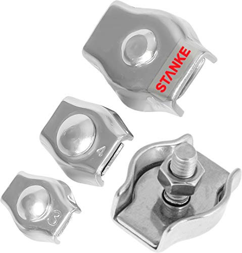 Seilwerk STANKE 50x Serre-Câble Plat Selle Unique Zingué Taille 2 Connecteur Galvanisé Pour Câble d’Acier 2 mm