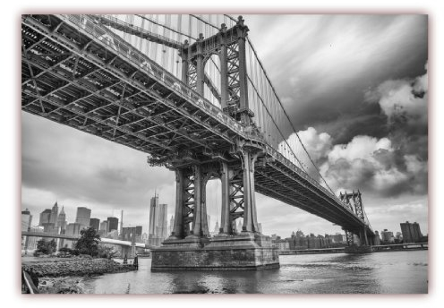 XXL Poster 100 x 70cm (F-222) Manhattan Bridge New York City Hängebrücke über den East River (Lieferung gerollt!)