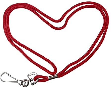 HOSL 100 Stück Abzeichen Lanyards Business ID Card Lanyards Mitarbeiter Studenten Schlüsselband Rund 91,4 cm mit Drehhaken (Rot)