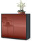 Vladon Sideboard Ben, Made in Germany, Kommode mit 2 Türen und 2 Schubladen, Schwarz matt/Bordeaux Hochglanz (79 x 74 x 36 cm)