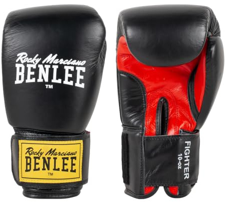 BENLEE Fighter Leder-Boxhandschuhe für das Training mit Klettverschluss | Boxhandschuhe aus Rindsleder mit mehrschichtiger Schaumstoffpolsterung & Handgelenkstabilisierung, ideal zum Boxen & Sparring