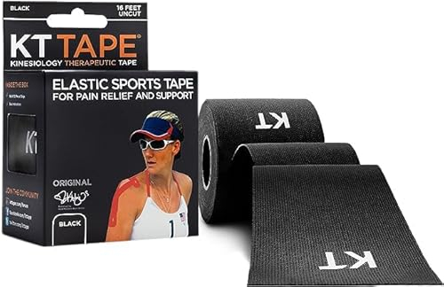 KT Tape Original Kinesiologie-Tape, Baumwolle, ungeschnitten, Schwarz, 5 m