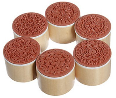 6stk. Blume Motivstempel Stempel Gummi Holz Gummistempel