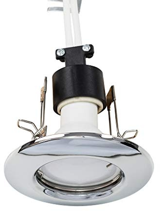 MiniSun | Modern Polished Chrome Recessed Ceiling Downlight Fitting | LED Bulbs, Home Décor & Improvement Essential | Includes Bulb [3000K Warm White] | Mains Wired