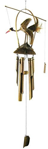 Windspiel Klangspiel Bambus Klang Deko Klangröhren Entspannung Garten Türglocke Vogel Kranich
