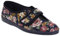 Sleepers Wilma Touch Fastening Floral Slippers Navy Blue 9 UK