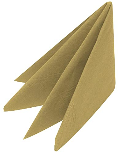 Swantex Gold Napkins 33cm 3ply - Pack of 100 - Disposable Party Napkins
