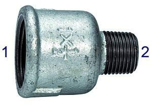 RIEGLER 113119-TFM 246-1012 Reduziermuffe 246, IG/AG, Rp 1, R 1/2, schwarzer Temperguss, 1Stk