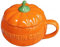 Eplze YBK Tech Tasse en Forme de Citrouille, Tasse à Café en Céramique, Tasse à thé avec Couvercle, 8.5oz (Tasse)