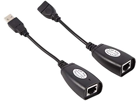USB2.0 RJ45 Extension Adapter,over Cat5/RJ45/Cat6 Ethernet USB Male/Female Extender Kit
