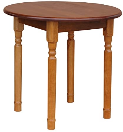 k koma Runder Kiefer Tisch Esstisch Holz Küchentisch massiv Honig Landhausstil (Eiche)