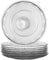 Set of 6 Glass Dinner Plates Vintage Embossed Glass Dinner Service Alfresco Dining Tableware - D28cm