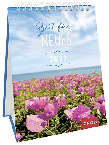 Zeit für Neues 2021: Dekorativer Wochenkalender im Hochformat zum Hinstellen