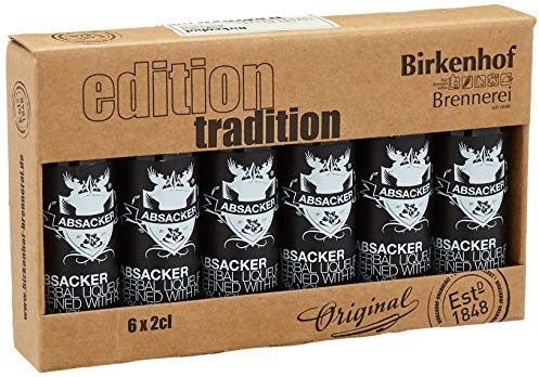 BIRKENHOF Brennerei | Tasting-Set Edition: Absacker - Kräuterlikör verfeinert mit Rum | (6 x 0,02l )