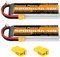 Youme Batterie Lipo 4s 5200 mAh, 14,8 V 50C XT60 avec connecteur Deans T pour Voiture RC, Camion RC, Truggy RC, Avion RC UAV Drone FPV (2 Paquets)