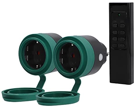 UNITEC Design-Funkfernschalter mini, drahtloses Ein- und Ausschalten, Schutzart IP44, rund, schwarz