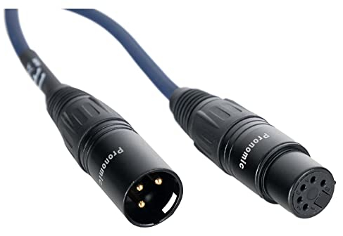 Pronomic Stage 5F3M-0.2 DMX Adapter-Kabel - Stecker: 5-pol female auf 3-pol male - Länge: 20 cm - Goldkontakte für störungsfreie Übertragung - Blau