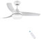 CJOY Ventilatore da Soffitto con Luce e Telecomando, 107cm Lampadario Ventilatore da Soffitto Bianco, 42 3 Pale Ventilatore con Plafoniera 3 Temperature di Colore Dimmerabili