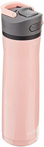 Contigo Ashland Chill Stainless Steel Water Bottle with Leakproof Lid & Straw, Water Bottle with Handle Keeps Drinks Cold for 24hrs & Hot for 6hrs, Great for Travel, School, Work, & More, 24oz