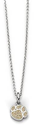 DUR Schmuck Damen Kette HUNDE PFOTE Strandsand, Silber 925/- rhodiniert, 42cm (K2624)