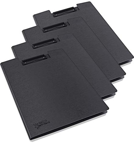 Rapesco 1641 Germ-Savvy Antibactérien, Porte-Blocs à Rabat A4, Noir, Lot de 4