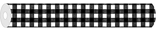 Sovie HORECA Papier-Tischdeckenrolle Karo Schwarz-Weiß – 120 cm x 25 m – 1 Stück – Einweg-Tischdecke für Gastronomie, Events & Feste – reißfest & dekorativ, aus Papier