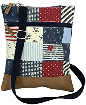 Beauty Thinxx Crossbag Tasche Patchwork Anker, Navy/Red/White