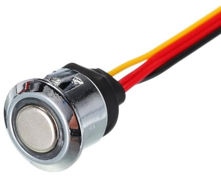 sourcing map DC 12V Touch Dimmer Switch with White Indicator Light 16mm Diameter Snap-in Mount Silver Tone for LED Lights Strip Lights