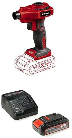 Einhell Pompa ad aria a batteria CE-AP 18 Li-Solo Power X-Change + Einhell Pxc Starter Kit 18 V, Batteria 2,5 Ah E Caricabatteria Power X-Change, Nero Rosso, 10 x 15 x 11.3 Cm