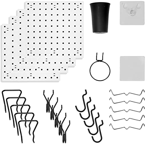 Keadic 41 organizer da parete da 1 x 1, con ganci per pegboard, kit di strumenti per appendere il bordo bianco, senza drilling to Wall for Kitchen Jewelry Craft Garage Organizing