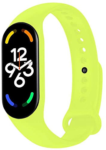 OcioDual Silikonband Wasserdicht Ersatzsilikonband Kompatibel mit Xiaomi Mi Band 7 6 5 Amazfit Band 5 Kalk Verstellbaren Silikonarmband Ersatz