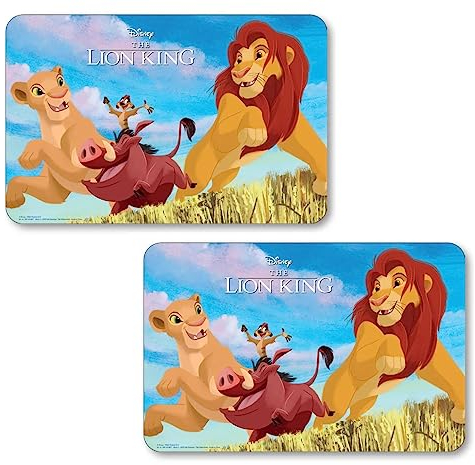 Lot de 2 sets de table Roi Lion | Sets de table pour enfants | Tapis de pétrissage et de peinture faciles à nettoyer