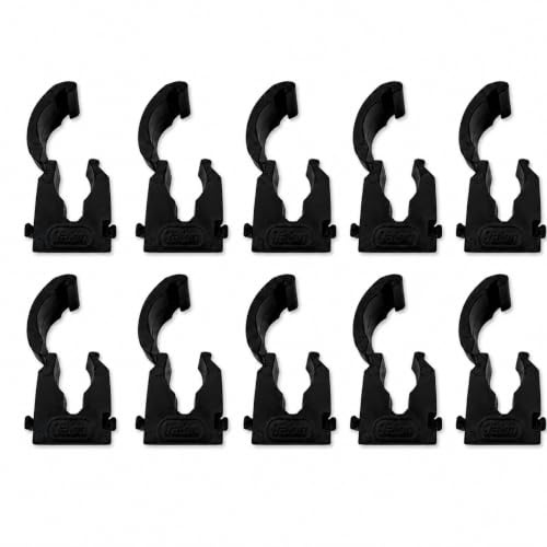 ROHANS Single 15mm HINGED Pipe Clips TS15 for PIPEWORK Black, White, Red, Yellow, Blue, Pack of 5, 10, 15, 20, 50, 100 (20, Black)
