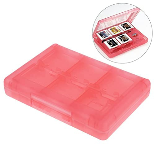 Etui pour Cartes de Jeu 28-en-1 Compatible 3DS / 3DS / DSi / DSi XL / DSi LL / DS / DS Lite Boîte de Rangement pour Cartouches de Jeu (Pink)