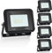 Yakimz 5er LED Strahler Außen, 10W 900LM Superhell Außenbeleuchtung Fluter 3000K Tageslichtweiß Scheinwerfer, IP66, Abstrahlwinkel 120° Flutlichtstrahler für Hof, Garage, Garten Deko, Warmweiß