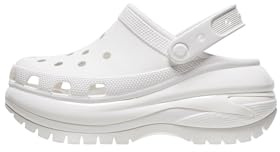 Crocs Womens Classic Mega Crush Platforms Shoes White 6 UK