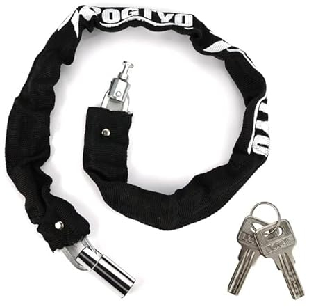 Candado Bicicleta Antirrobo 85 Cm de Longitud,Cadena de Bicicleta con Llave,Cadena Moto de Alta Seguridad,Candados para Bicicletas de Acero Al Manganeso,Fortalecer el Bloqueo de La Cadena Gruesa
