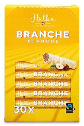 Branches Halba 30x23g - CHOCOLAT SUISSE Certifié FAIRTRADE (Blanches)