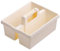 Jazooli Large Tough Plastic Kitchen Cleaning Carry Tray Caddy Tidy Tote Multipurpose Organiser with Handle Home Bathroom Kitchen Cleaners Bucket - 38cm x 31cm x 15cm (Cream)