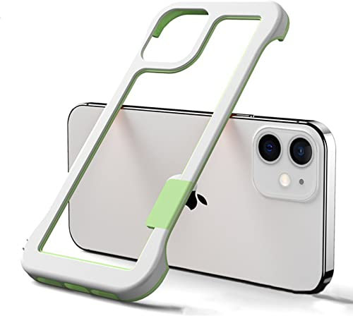 LUVI Compatible with iPhone 14 Pro Max Bumper Frame Case Frameless Cooling Heat Dissipation No Backplate Protection Fashion Shockproof Cover for Girls Women Man White