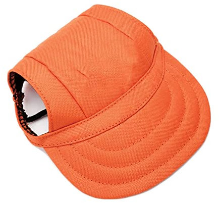 SHTGOI Hunde Baseballmütze Outdoor Haustier Mütze Kappe Sonnenschutz Cap Hut Basecap Sonnenhut Sonnenhüte Schirmmütze Hundecap mit Ohrlöchern und Verstellbarer Kinnriemen Orange