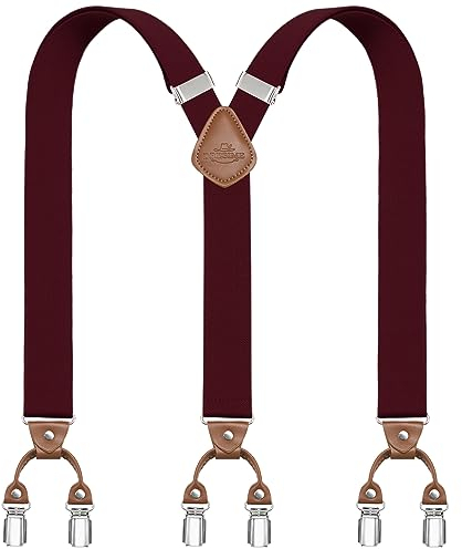 Dresime Hosenträger für Herren mit 6 Starken Metallclips - Y-Rücken Verstellbare Heavy Duty Elastische Hosenträger
