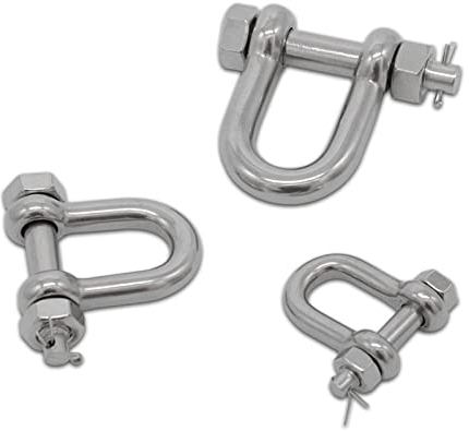 ELSAIL 5 stücke/10 stücke 304 Edelstahl M6/8/10/12 DEE Schäkel Pin Mutter Safty Pin Stahl Schnalle Bolzen Anker Safty Schäkel Outdoor Werkzeuge (Color : M10 x 5pcs)